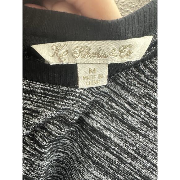 Khakis & Co Womens Shirt Size Medium Gray Heathered Plaid Back Long Sleeve Flowy - Picture 3 of 10